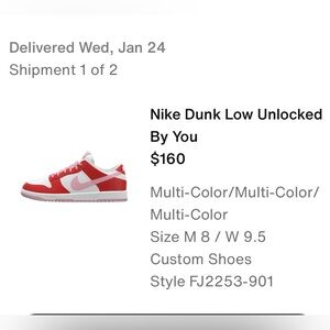 Nike Dunk. Brand New. Never been used. In box. Size 10 women.